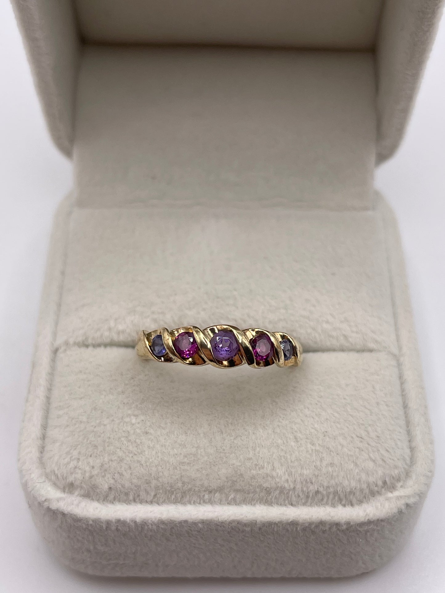 9ct gold multi gemstone ring