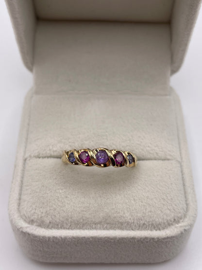 9ct gold multi gemstone ring