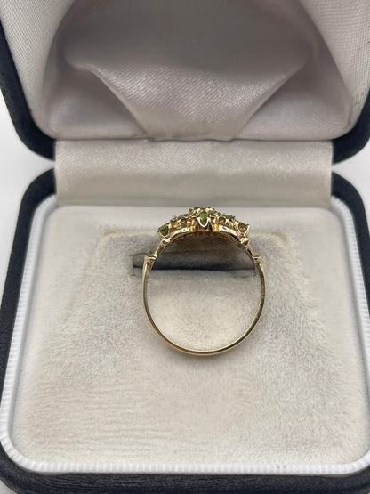9ct gold peridot cluster ring