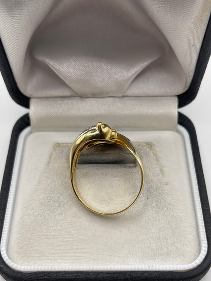 18ct gold ruby and diamond double panther ring