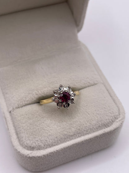 18ct gold ruby and diamond ring