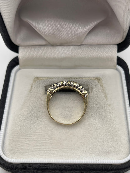 9ct gold blue topaz and diamond ring