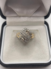 Load image into Gallery viewer, 9ct gold 1ct diamond cluster ring
