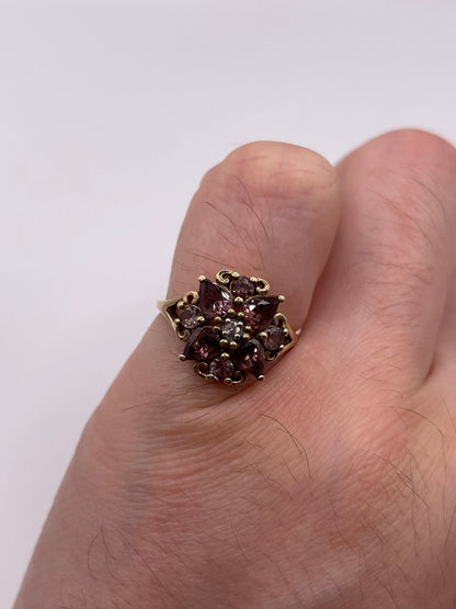 9ct gold quartz and zircon ring