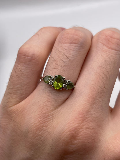 9ct white gold quartz and diamond ring