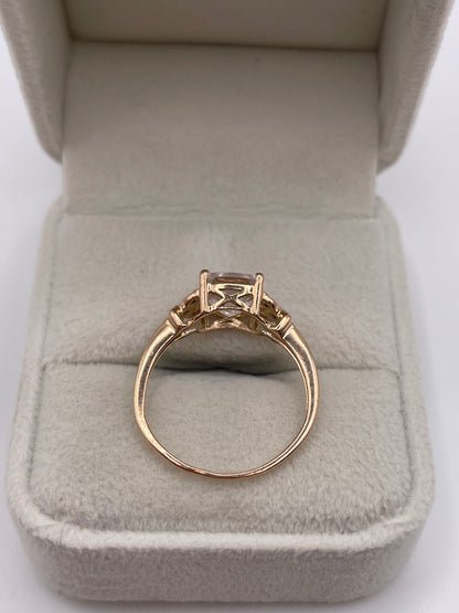 9ct rose gold morganite and diamond ring