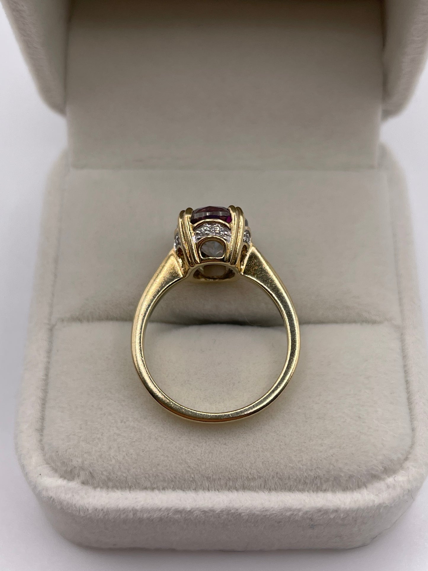 9ct gold mystic topaz and diamond ring