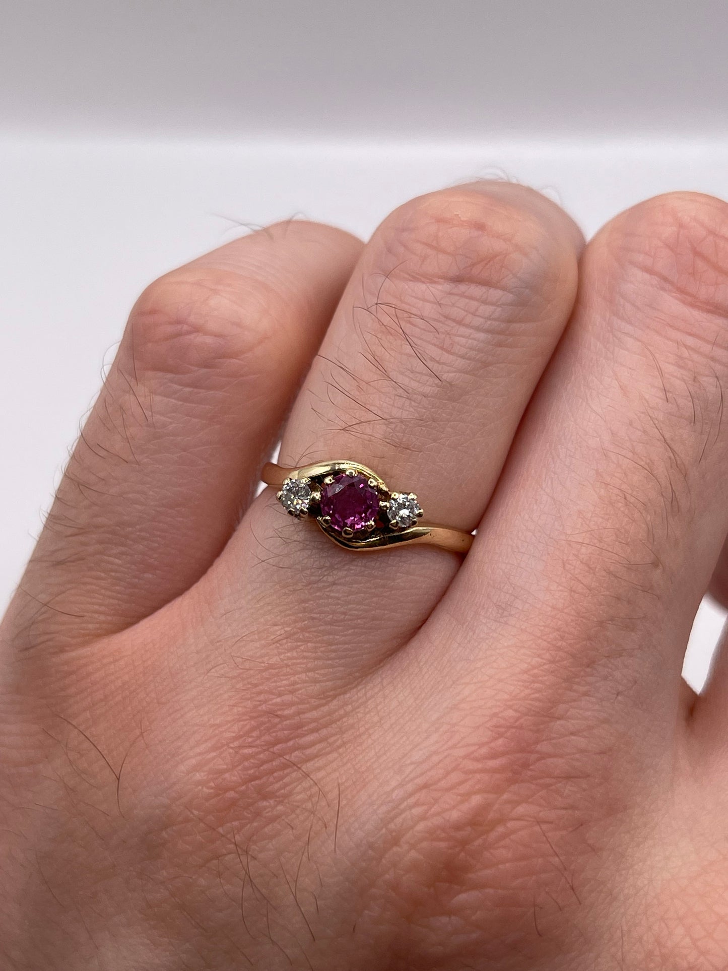 9ct gold ruby and diamond ring