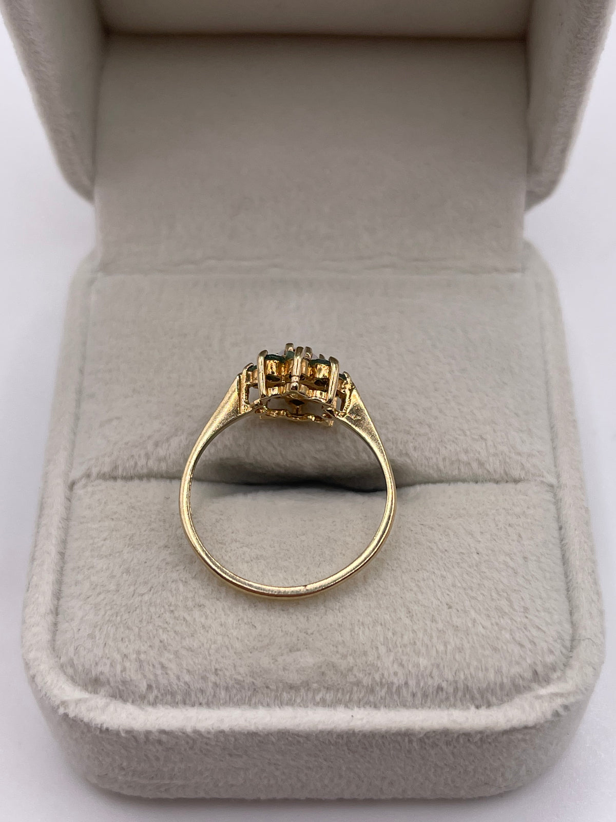 9ct gold opal and emerald ring