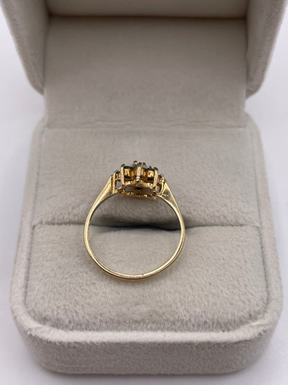 9ct gold opal and emerald ring