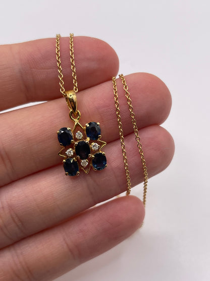 18ct gold sapphire and diamond necklace