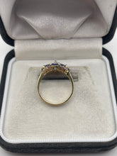 Load image into Gallery viewer, 9ct gold tanzanite cluster ring

