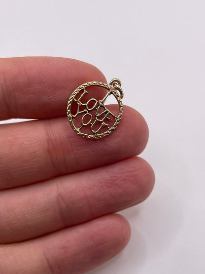 9ct gold I love you pendant