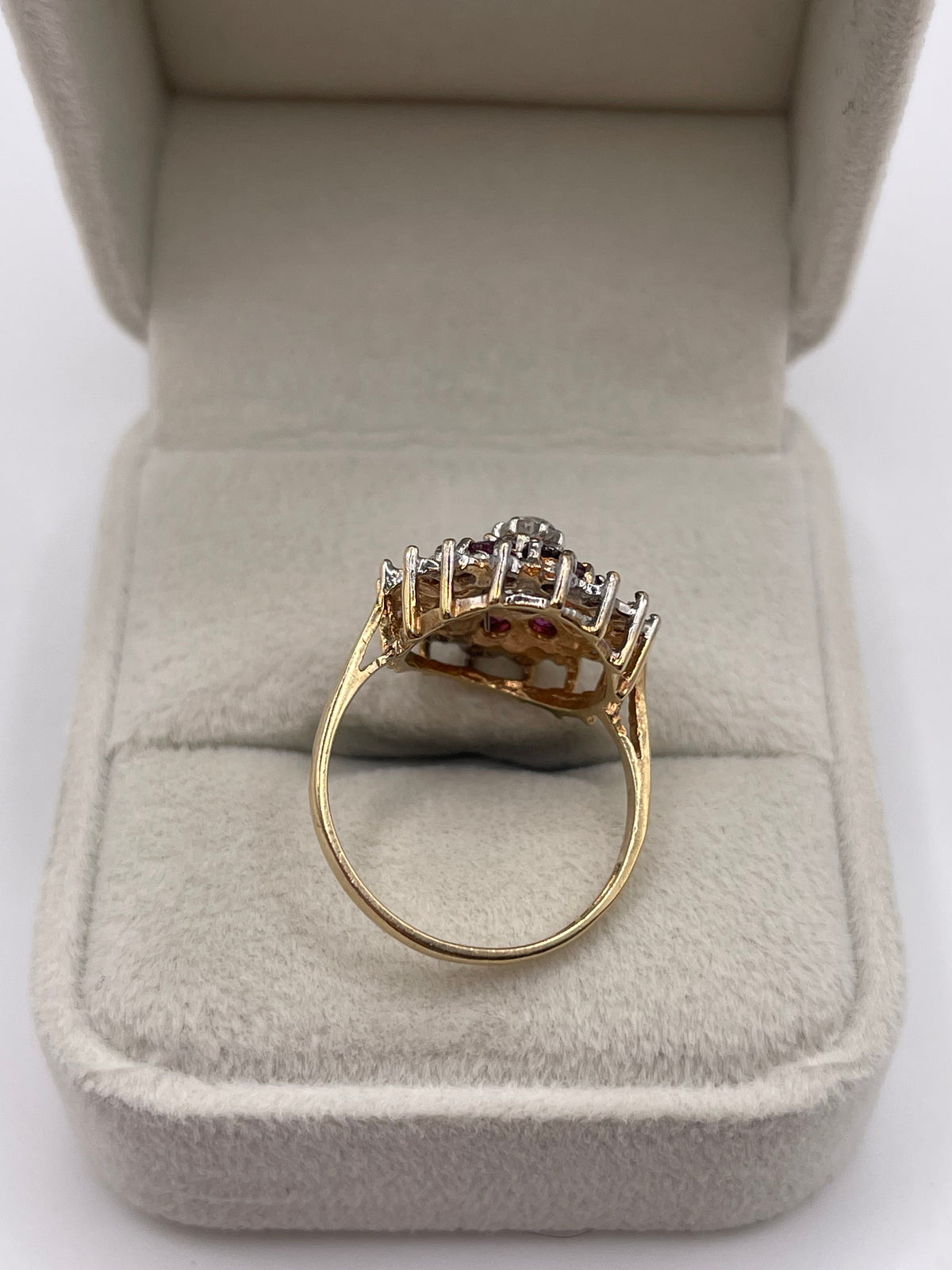 9ct gold ruby and diamond ring