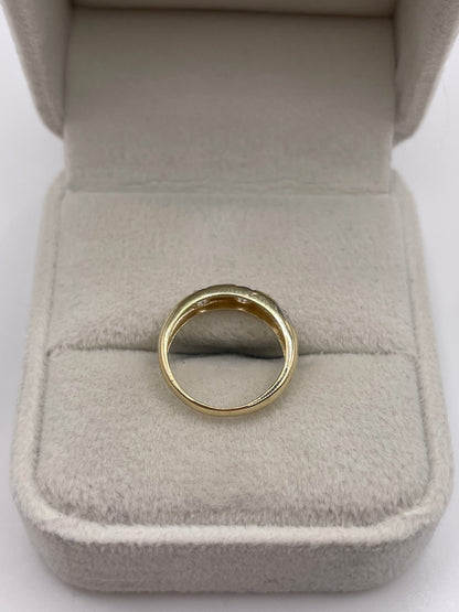 9ct gold cz gypsy ring