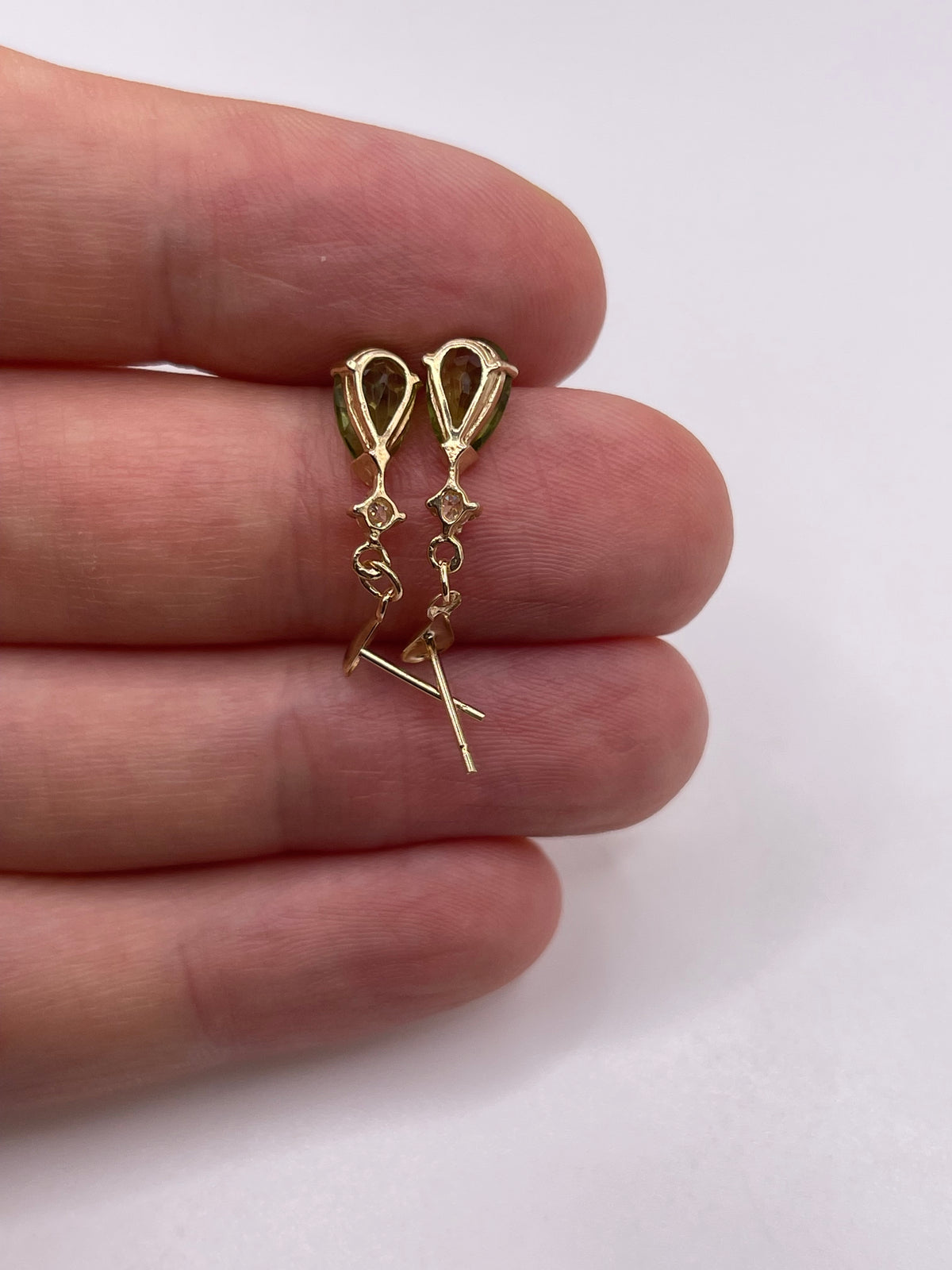 9ct gold peridot and zircon earrings