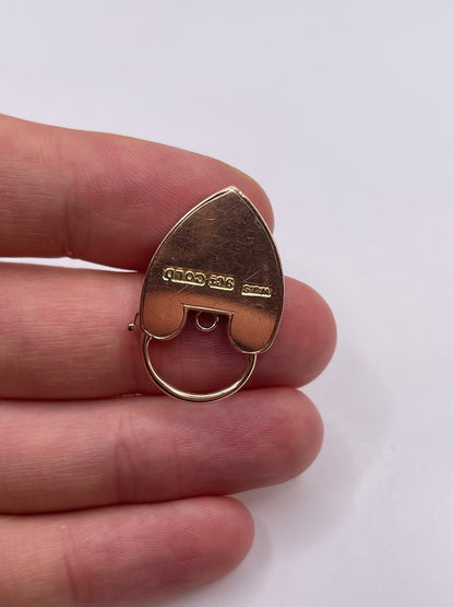 9ct rose gold engraved padlock 9
