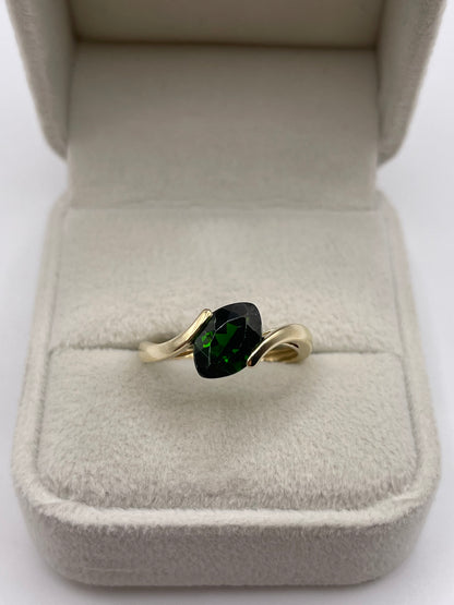 9ct gold diopside ring