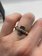 Load image into Gallery viewer, 9ct gold iolite and diamond ring
