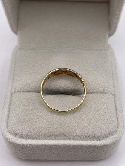 9ct gold garnet gypsy ring