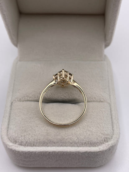 9ct gold quartz cluster ring