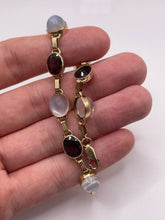 Load image into Gallery viewer, 9ct gold moonstone and garnet bracelet
