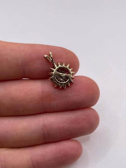 9ct gold ruby and diamond pendant