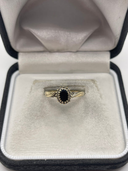 9ct gold sapphire and diamond ring