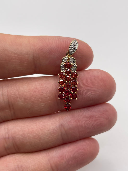 9ct gold fancy sapphire and diamond pendant