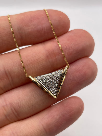 9ct gold diamond cluster necklace
