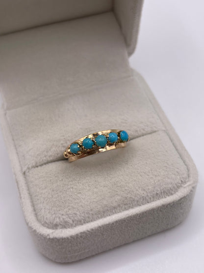 14ct rose gold turquoise ring