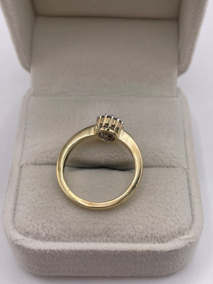 9ct gold diamond cluster ring