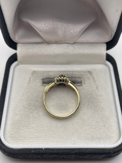 9ct gold sapphire and diamond ring