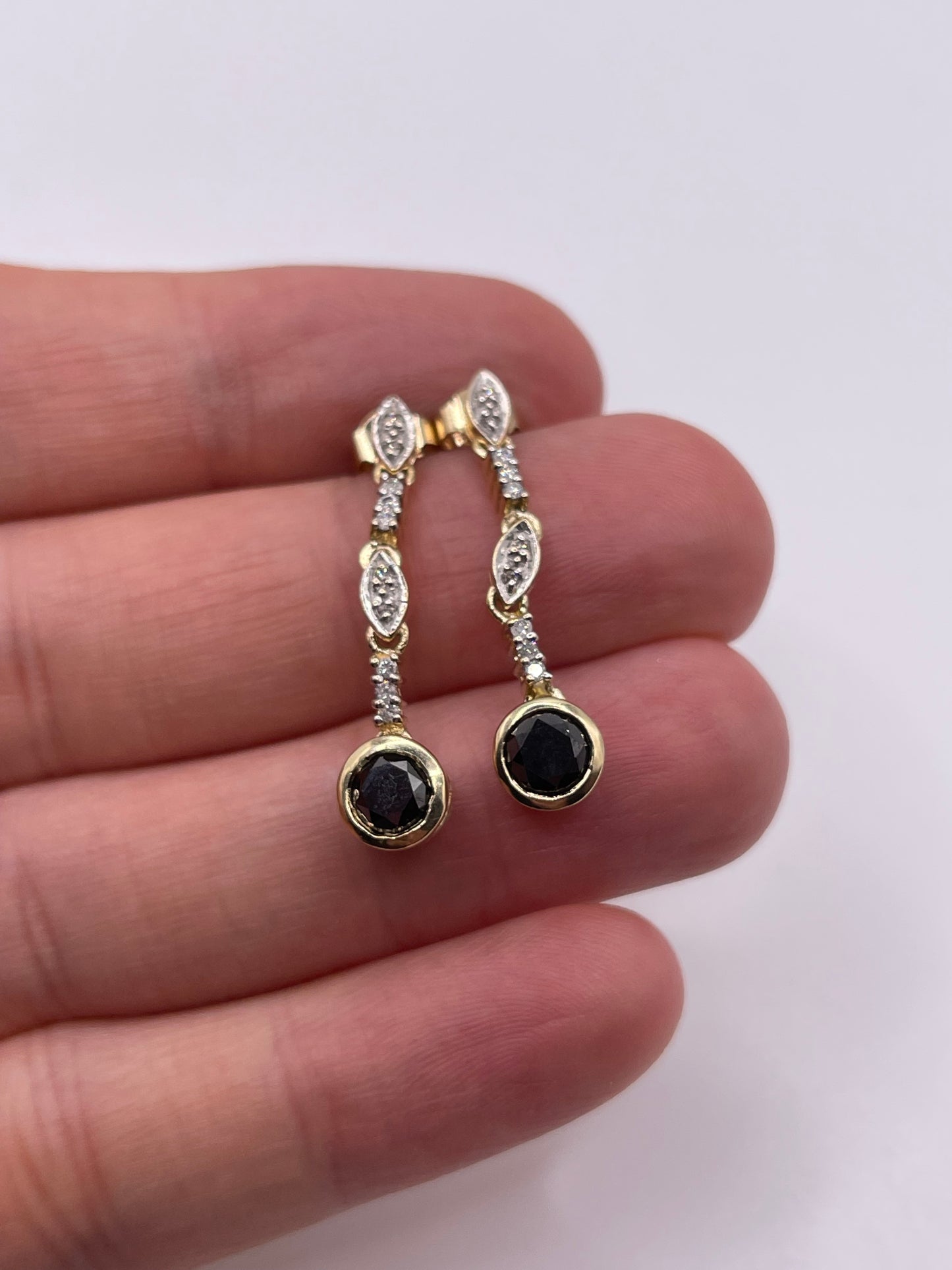 9ct gold diamond earrings