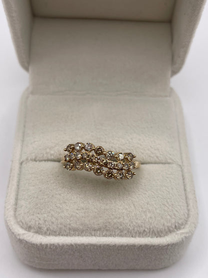 9ct gold diamond cluster ring