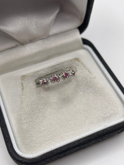 9ct two tone gold ruby and diamond ring