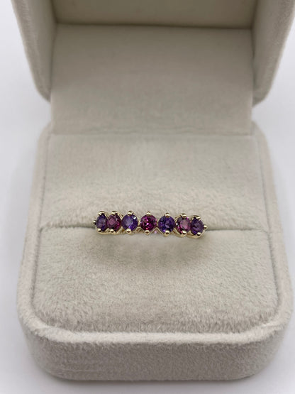 9ct gold amethyst and garnet ring