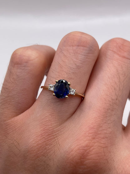 9ct gold kyanite and zircon ring