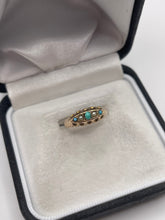 Load image into Gallery viewer, 9ct rose gold turquoise and pearl ring
