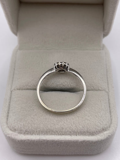 9ct white gold diamond cluster ring