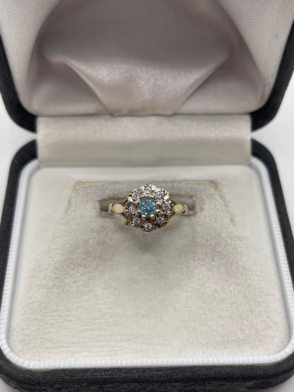 9ct gold topaz and diamond ring