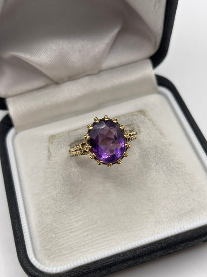 9ct gold amethyst ring