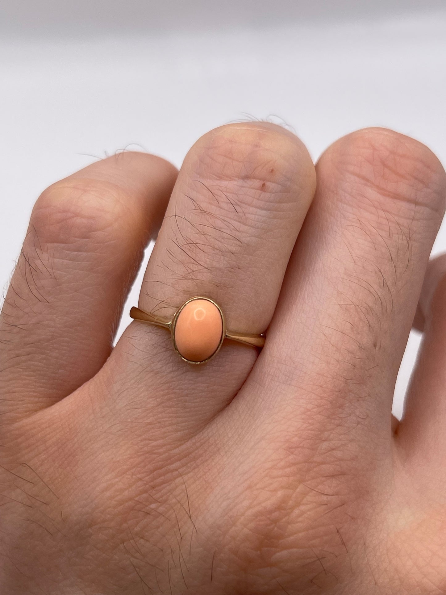 9ct gold coral ring