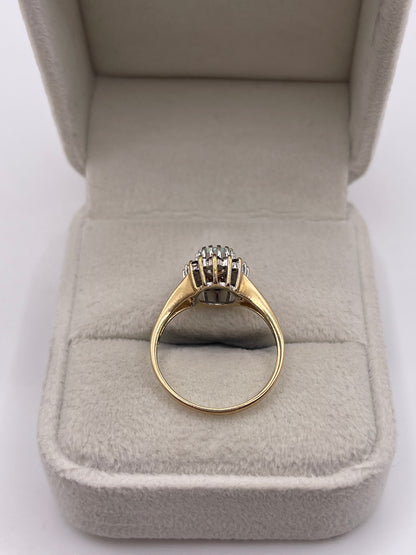 9ct gold opal, sapphire and diamond ring