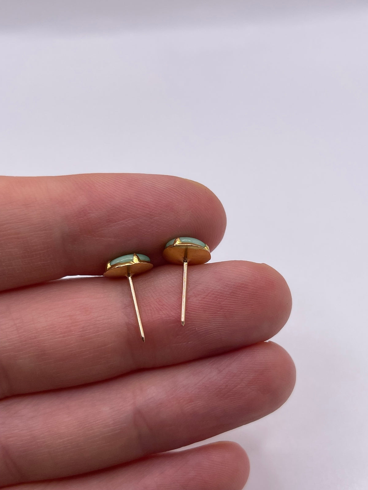 14ct gold jade earrings