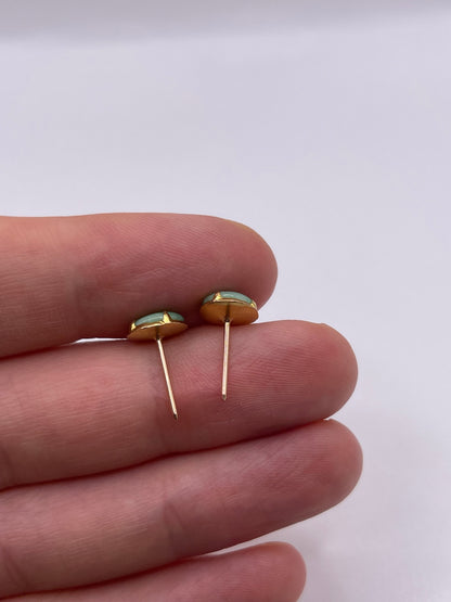 14ct gold jade earrings