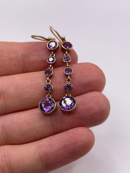 9ct gold amethyst earrings