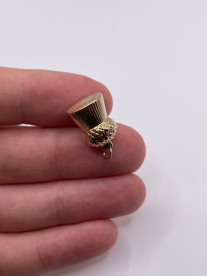9ct gold thistle charm