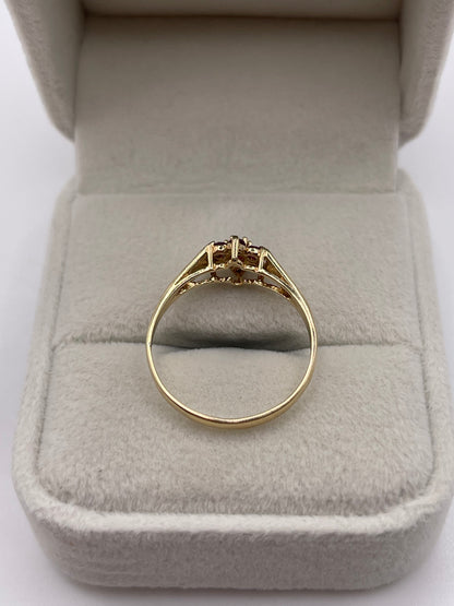 9ct gold ruby cluster ring