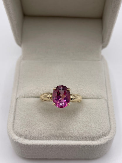 9ct gold pink topaz ring